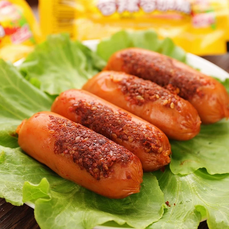 Хот-дог кукурузная колбаска остро-хрустящая 32 г, готовая к употреблению, ветчина, закуска