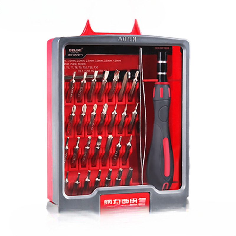 Juego de destornilladores Delixi Electric Herramienta de reparación de teléfonos móviles domésticos de una palabra cruzada Juego de destornilladores multifunción