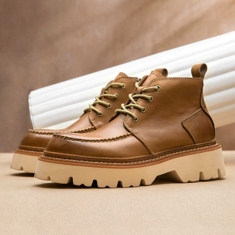 2024 осень и зима новые ботинки Martin сапоги мужской высокий стиль английский стиль ретро кожаные туфли повседневные тенденции дикие сапоги