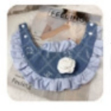 Шанель стиль Камелия лук ПЭТ кружева поддельные воротник кружева слюны полотенце собака кошка нагрудник корова шарф