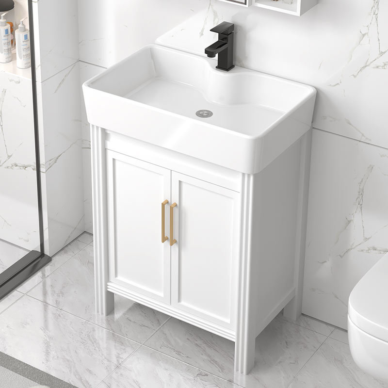 Gabinete de baño de aluminio espacial grueso tipo suelo cerámico integrado lavabo lavabo tipo casa pequeña lavabo de mano lavabo combinación