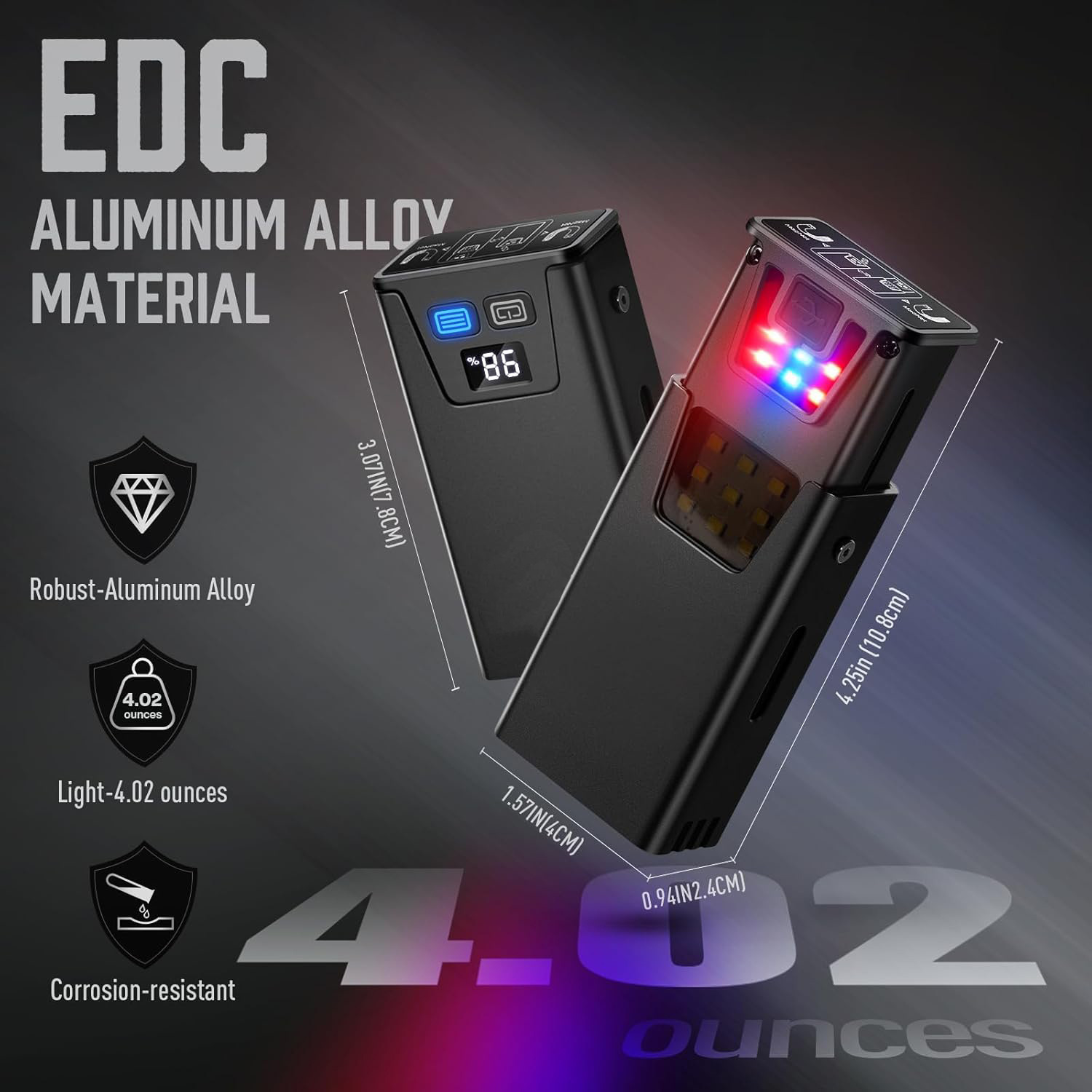 Transfronterizo nueva linterna LED de alta intensidad pantalla digital magnética fuertemente multifuente de luz mini llavero lámpara de trabajo lámpara de emergencia