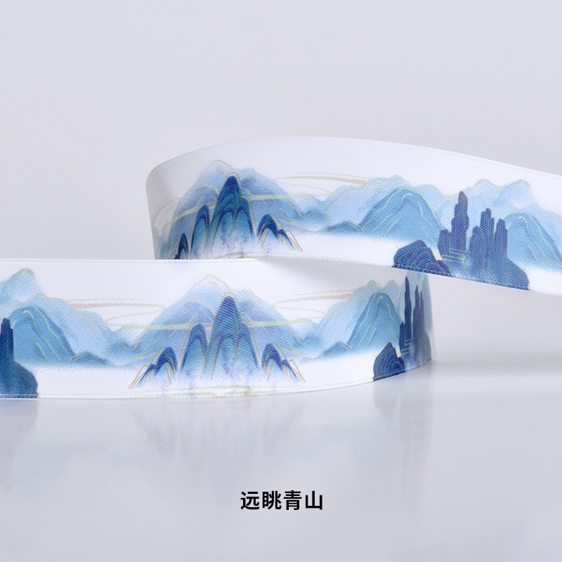 Cintas personalizadas tecnología de transferencia térmica un rollo de logotipo personalizado impresión de flores pastel de estilo nacional personalizado cinta