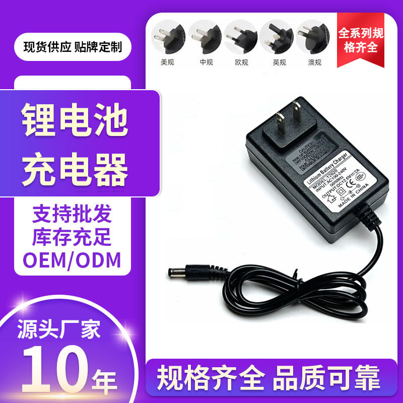 Led Light Strip British Standard 12V2A Lithium Battery Charger Smart American Standard Monitoring European Standard Dc Switching Power Supply in Stock