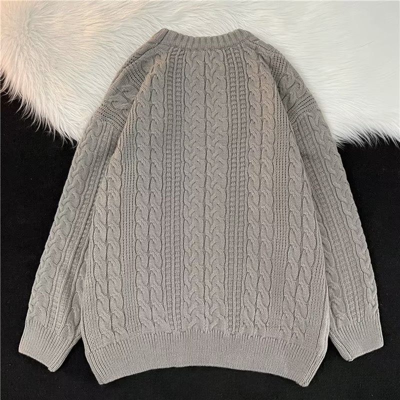 Bf retro 2024 suéter vintage japonés hombres y mujeres ropa de otoño ins estilo perezoso suéter suave y ceroso con botones