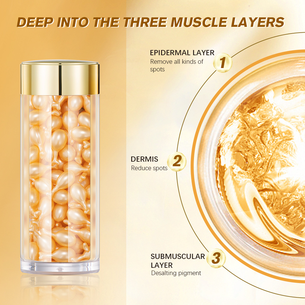 carina 90 kapslar retinol gyllene ljusa linjer uppstramande ansiktsskönhet hudvård mjuk essens_voghion.com