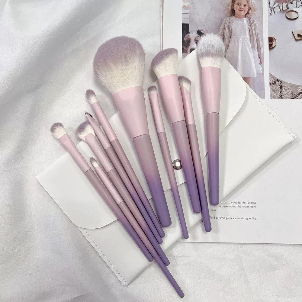 沧州10支星黛紫化妆刷套装旅行装全套便携式收纳包化妆师专用