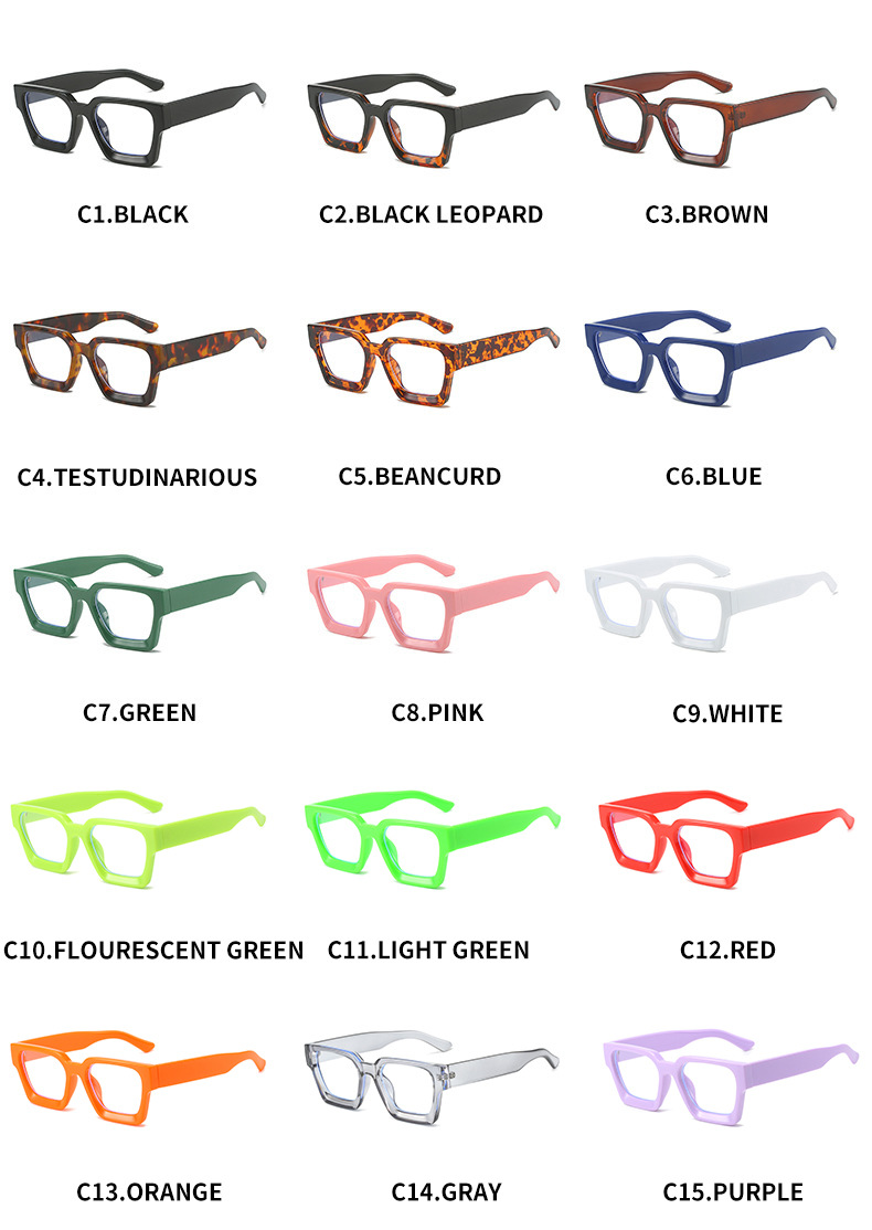 45g Weight Full Frame Glasses Structure Glasses Classification Ac Lens Material Square Glasses Style Daily Occasion Solid Color, Leopard Pattern All Seasons Season Unisex Gender Simple Style Style Simple Style Solid Color Leopard Ac Square Full Frame Optical Glasses 3