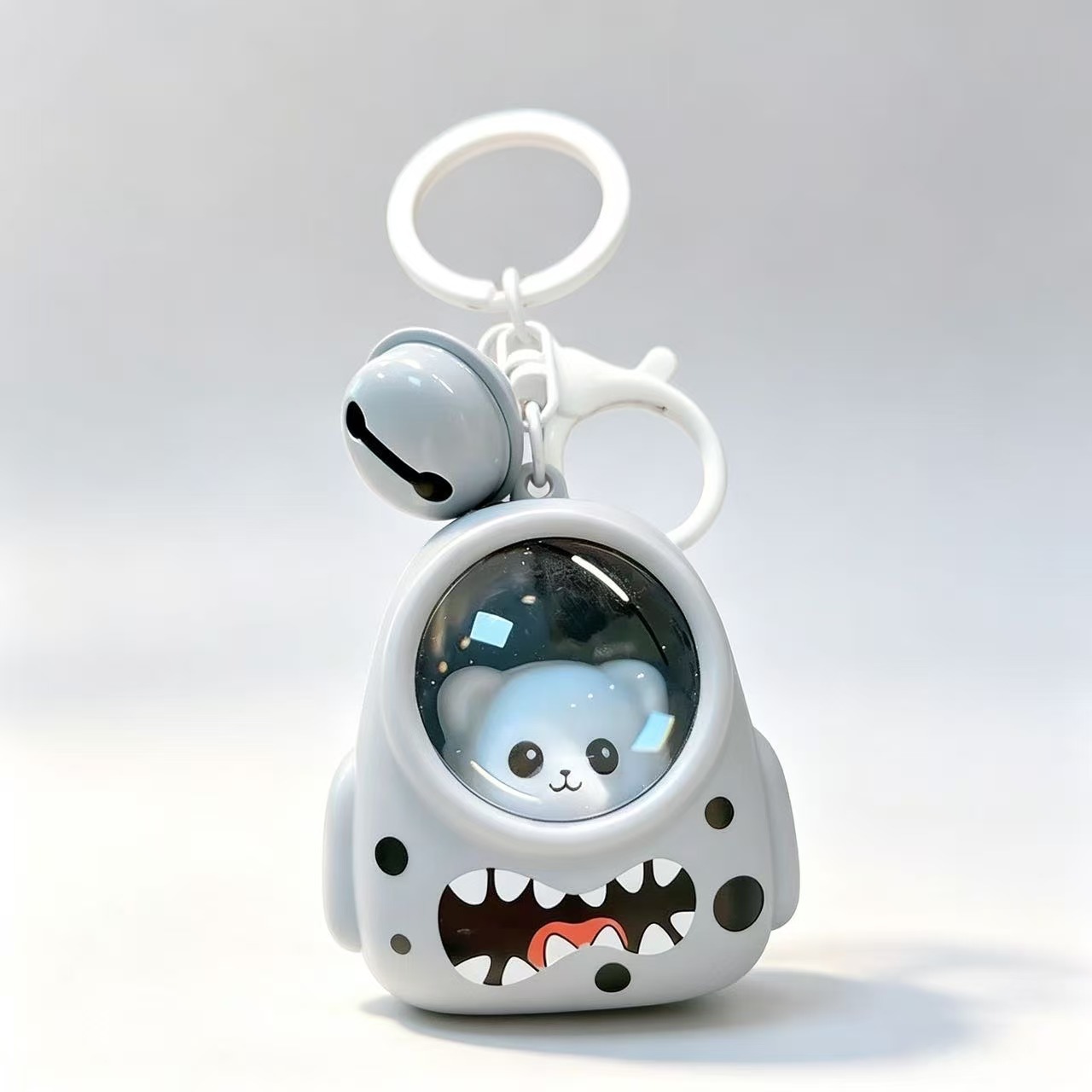 Creative cute kitten and bear backpack night light keychain glowing cartoon bag pendant keychain small gift