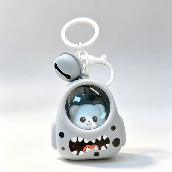 Creative cute kitten and bear backpack night light keychain glowing cartoon bag pendant keychain small gift