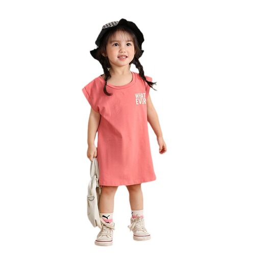 Girls' Dress Summer 2024 New Style Children's Dress Little Girl Loose Dress Children's T-Shirt Dress Girls' Dress Cotton 