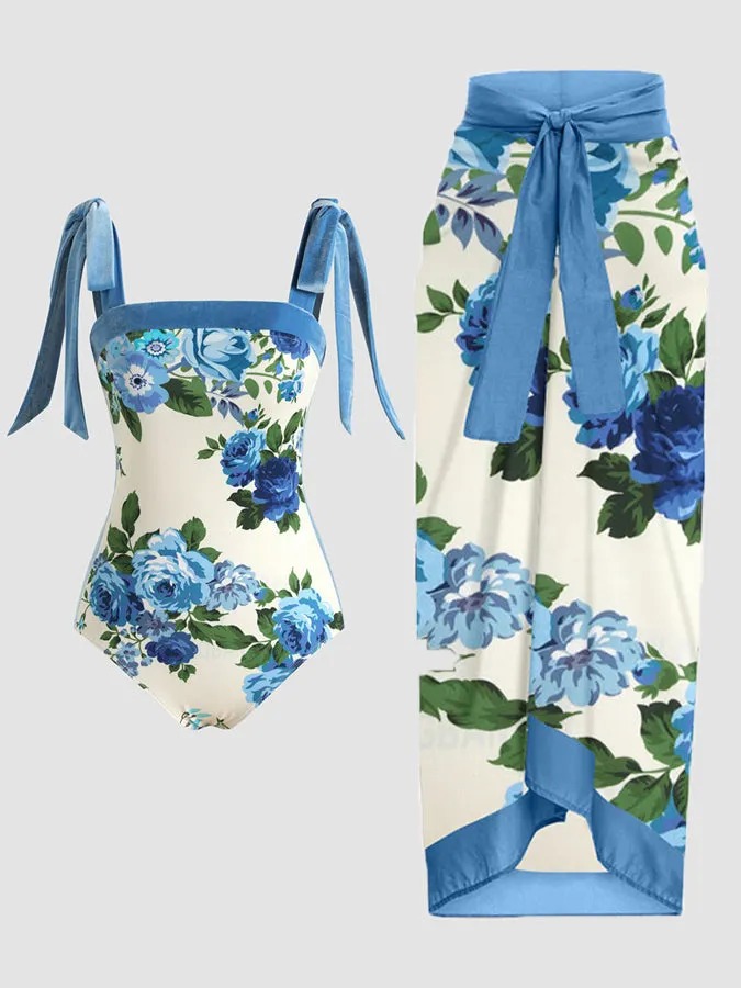 Women's Vacation Ditsy Floral 2 Pieces Set One Piece Swimwear display picture 4