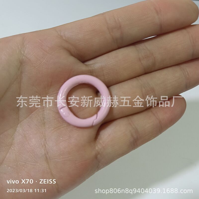 現物焼付塗装亜鉛合金スプリングリングバッグ小円掛け掛けアクセサリー部品開口スプリングバックルカラースプリングリング|undefined