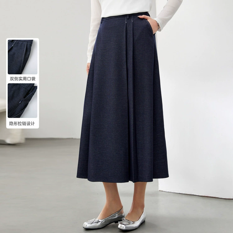 [Модная и простая интеллектуальная дикая стильная тонкая юбка] Funny Show Женская толстая мм весенняя одежда новый