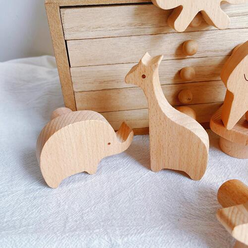 Solid Wood Animal Door Handle Cute Creative Hook Children's Room Cabinet Drawer Pull Accessory Cross-border Wholesale