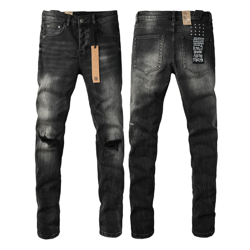 Foreign Trade Cross-Border European and American Trendy Brand Ksubi Hiphop Jeans Slim Fit Ripped Distressed Jeans