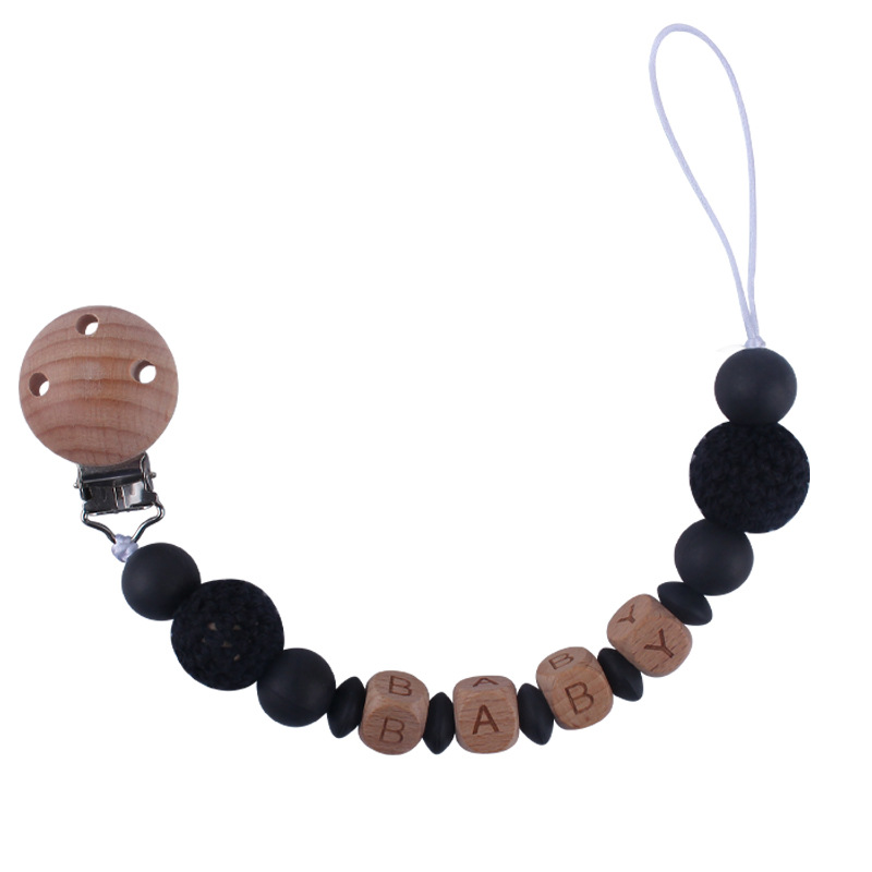 Bebé suministros de dibujos animados de haya animal pulsera de silicona DIY nombre calmante bebé molar juguete anti-caída de la cadena