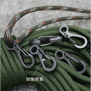 Tactical outdoor equipment lightweight plastic steel umbrella rope fast hook can rotate mini hook buckle backpack fast hanging buckle accessories