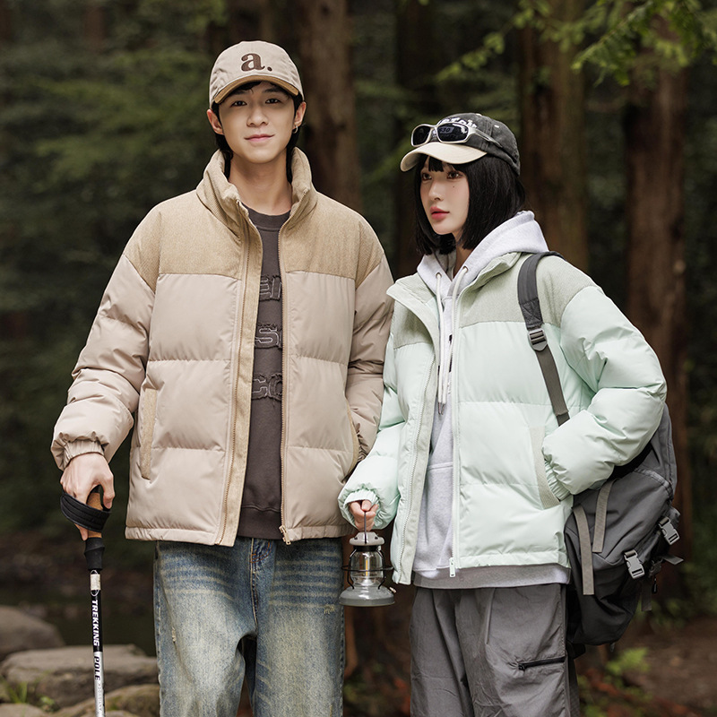겨울 남녀공용 루즈핏 하이넥 패딩 코트 커플 캐주얼 보온 아우터