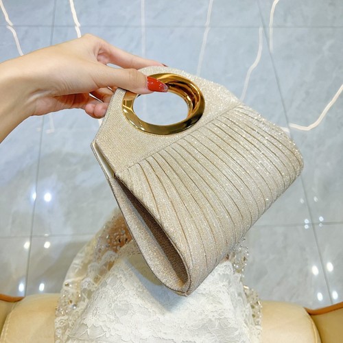 Cheongsam evening dress women's bag pleated lady small bag banquet bag handbag single shoulder crossbody hand-held bag formal party bag