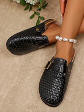 A 83488 Buckle Round Toe Slippers Ƥ��������Ь ŷ���羳