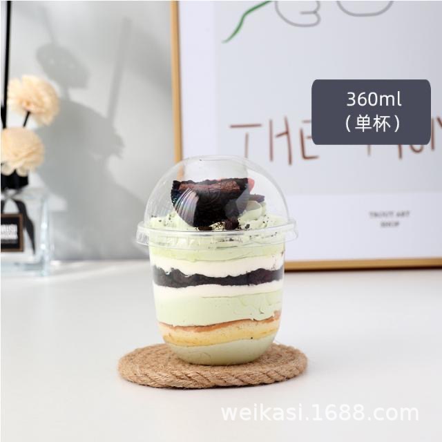 Internet celebridad Bobo taza de múltiples capas de frutas salvado helado sundae helado taza de grasa mousse taza de la torta taza en forma de U