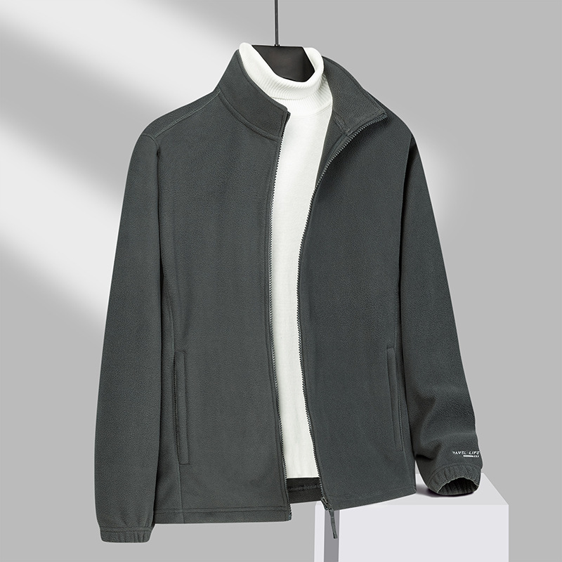Invierno nuevo hombre chaqueta de terciopelo de grano agitado chaqueta de terciopelo de mediana edad al aire libre grueso calentamiento ocio cardigán image 8