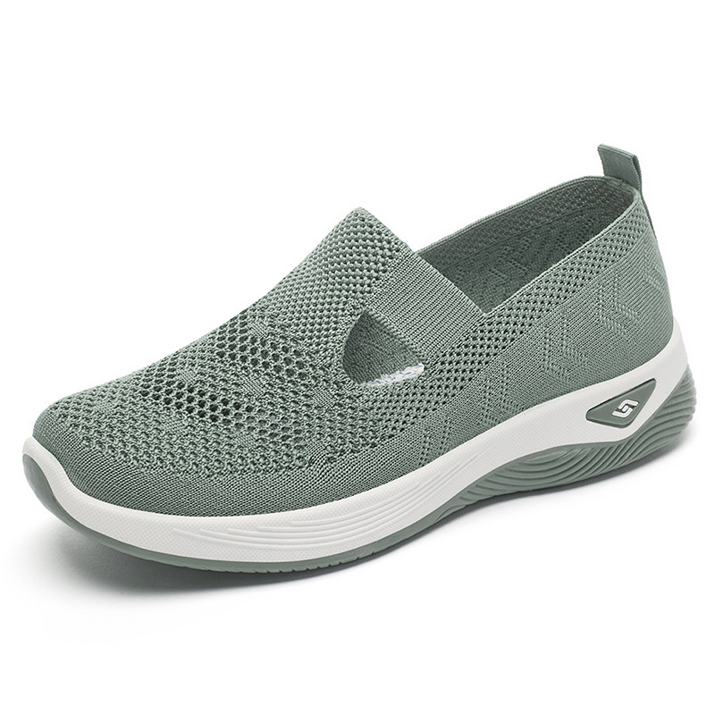 Zapatos de primavera para mujer, zapatos casuales de talla grande, zapatos de una sola pieza para envío directo, zapatos ligeros de suela blanda para mamá, zapatos transpirables y cómodos