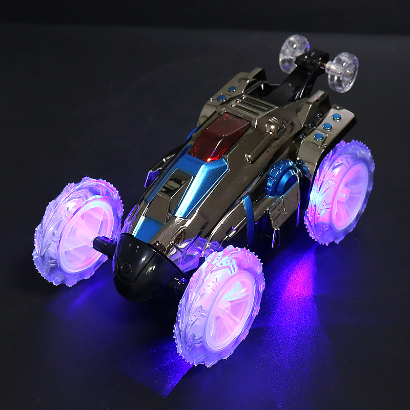 Transfronterizos niños controlados remotamente camión de volcado de luces frescas acrobacias giratorias camión de volcado de niños controlados remotamente carro al por mayor