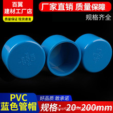 PVC管帽 堵帽 管堵闷头堵头 给水管配件 闷盖63 125 160 200蓝色