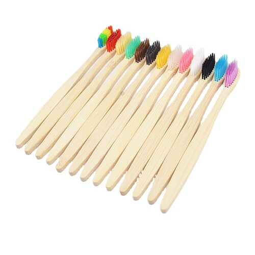 Hotel disposable toothbrush adult soft charcoal toothbrush flat toothbrush bamboo toothbrush bamboo handle toothbrush bare brush