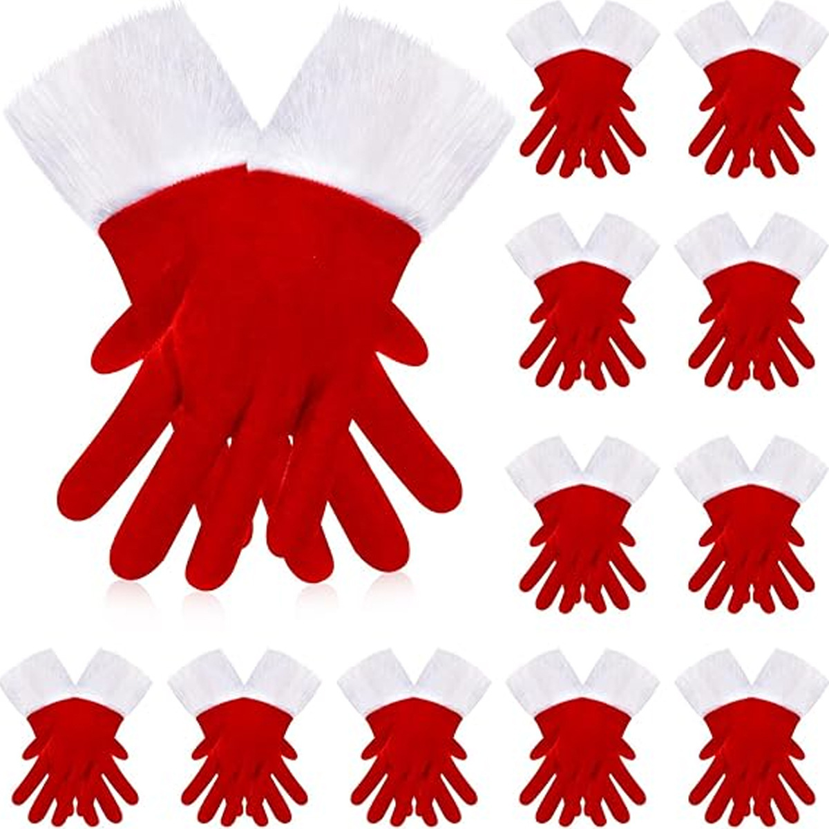 Guantes de Navidad corto de terciopelo dorado guantes rojos guantes de Navidad decoraciones de mujeres