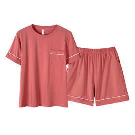亦绚女士睡衣春秋短袖短裤家居服粘纤棉夏家居服套装XXXL加大码RC
