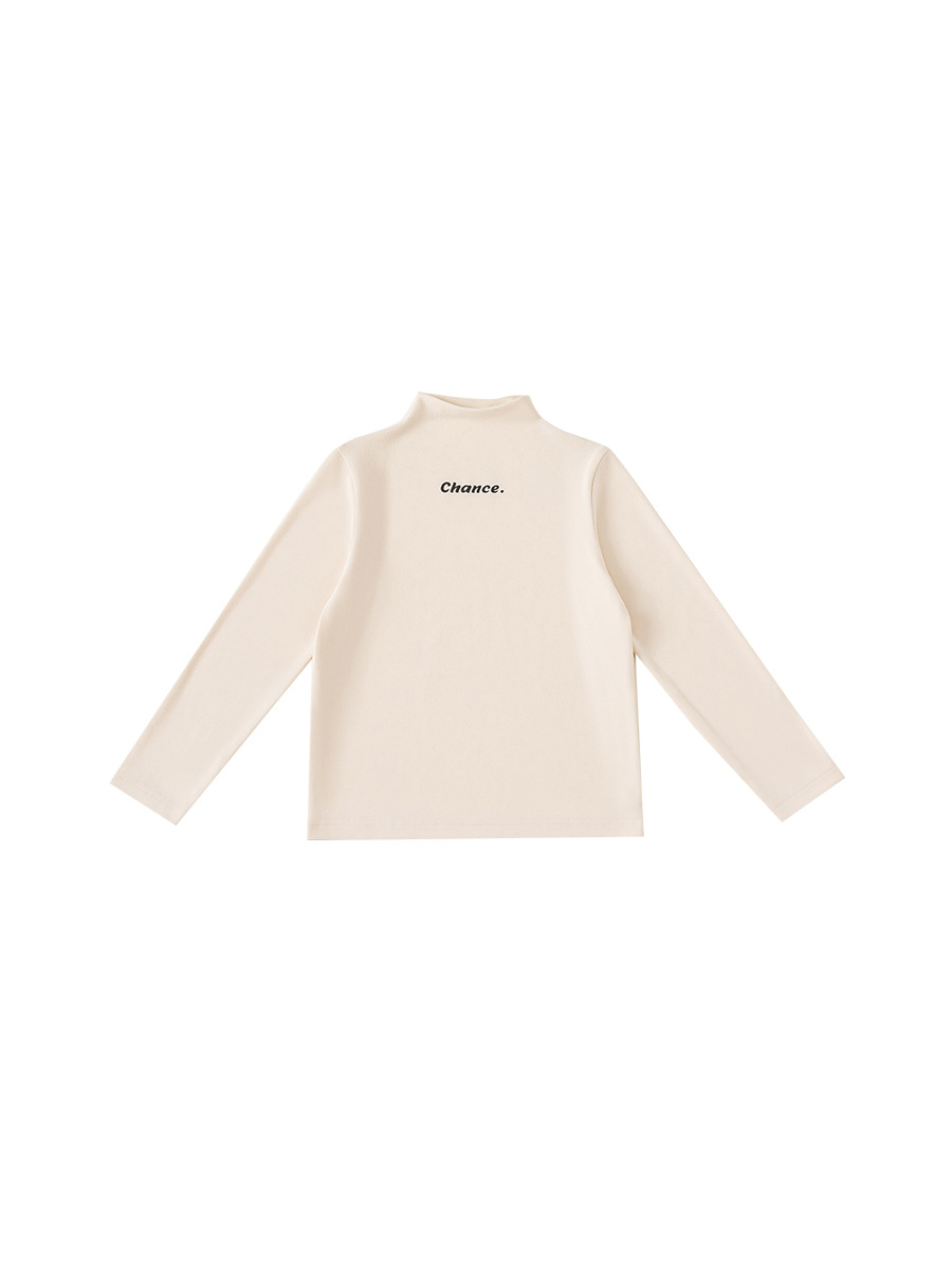 Youbao ropa para niños camisa de fondo de cuello medio alto para niños otoño e invierno nuevo top de manga larga para niñas camiseta interior de niño de color sólido