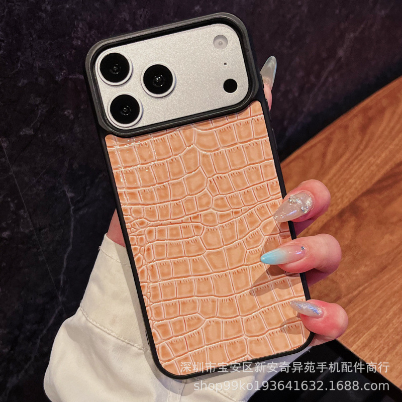 Cuerpo de cocodrilo estampado transfronterizo para iPhone18 promox comercio exterior Amazon Apple 17 teléfono móvil