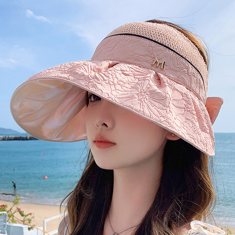 Women's Sun Visor Hat Stylish Travel Beach Sun Protection Hat_voghion.com