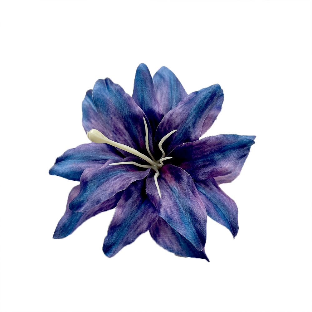 Impresión de simulación de flores de lirio hechas a mano DIY pinzas de flores material de tocado paquete de accesorios de flores adornos de fotografía