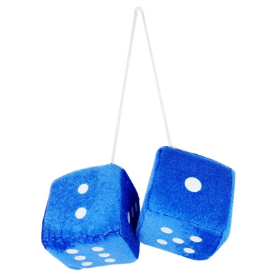Trade Plush Dice Car | Car hanging - glossy-short-velvet-style-blue