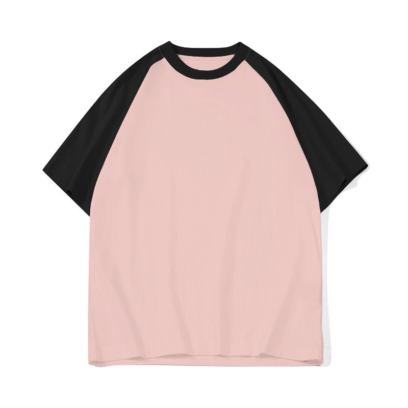 コントラストカラーステッチラグランスリーブ純綿半袖Tシャツカスタム広告文化シャツラウンドネック作業服クラス制服DIYカスタマイズ|undefined
