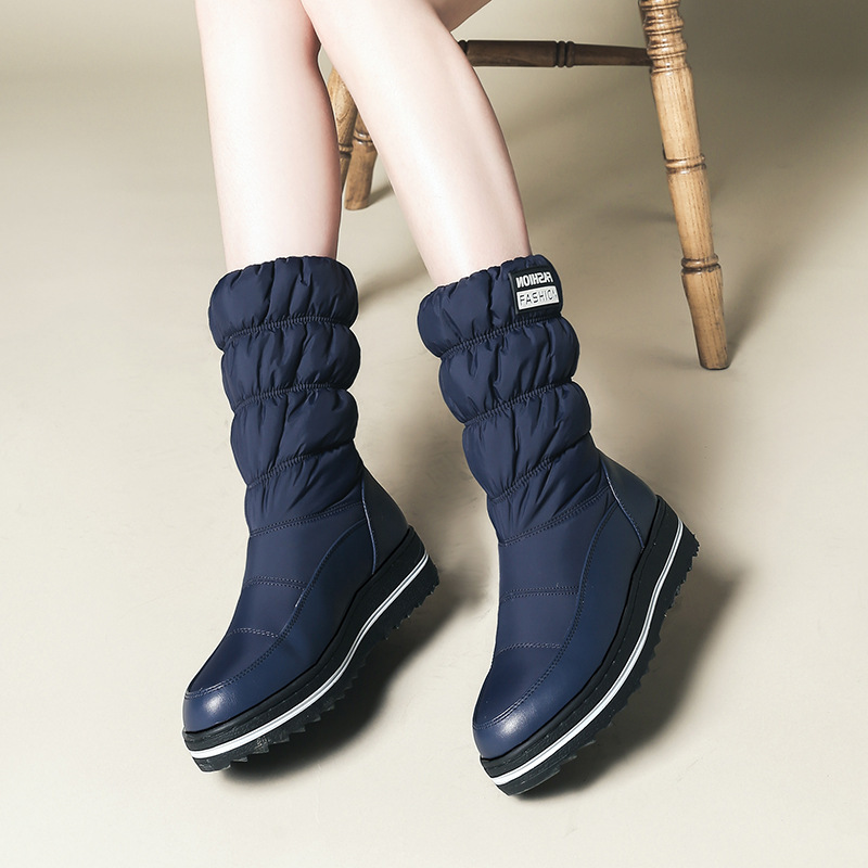 35-44大码女靴秋冬棉靴毛毛靴羽绒靴雪地靴厚底中筒靴亲子靴G699