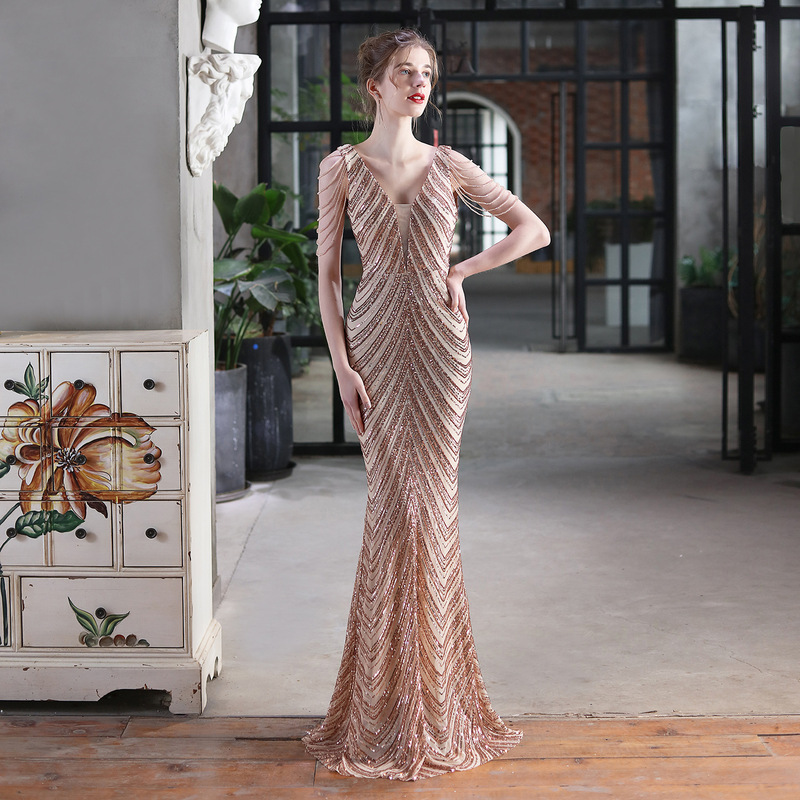 18691 # 2021 New Sequin Mermaid Long Dress Performance Internet Celebrity Event Banquet Car Model Etiquette Evening Dress 18691 # 2021 New Sequin Mermaid Long Dress Performance Internet Celebrity Event Banquet Car Model Etiquette Evening Dress