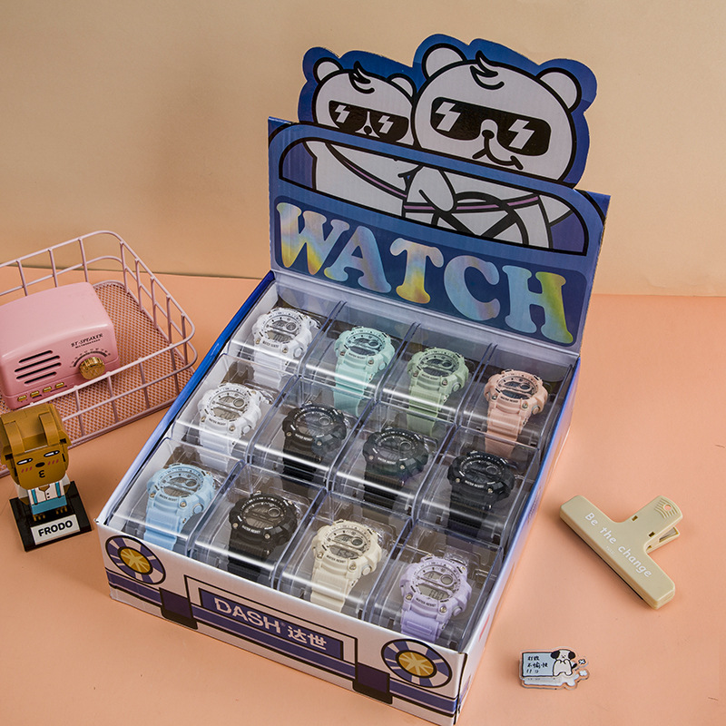 Dashi serie caja electrónica reloj popular luminoso impermeable reloj para estudiantes hombres y mujeres simple reloj deportivo