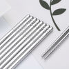 Chopsticks household 304 stainless steel chopsticks square non-slip Silver chopsticks children adult household White Steel Chopsticks set