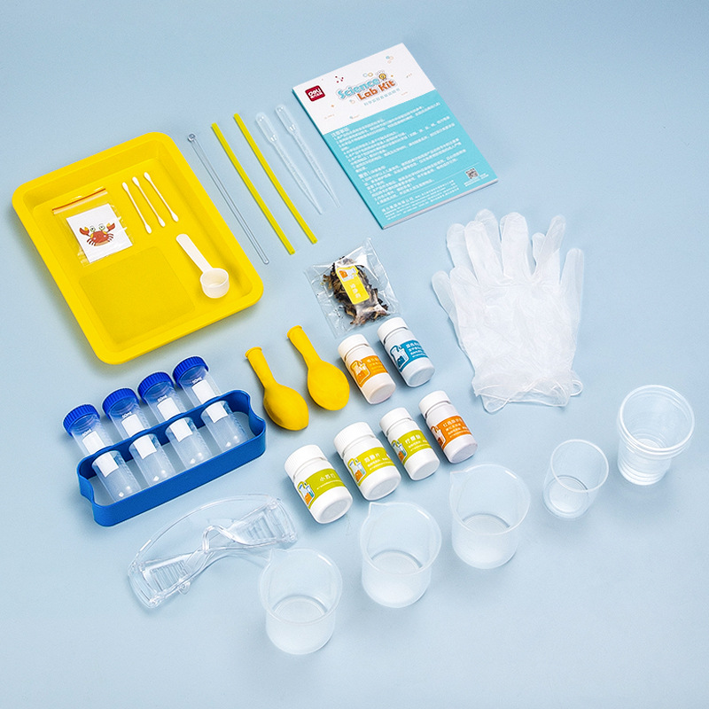 Deli 74347/74348 experimento científico traje equipo de juguete materiales de producción de ciencia y tecnología para niños creación interesante image 3