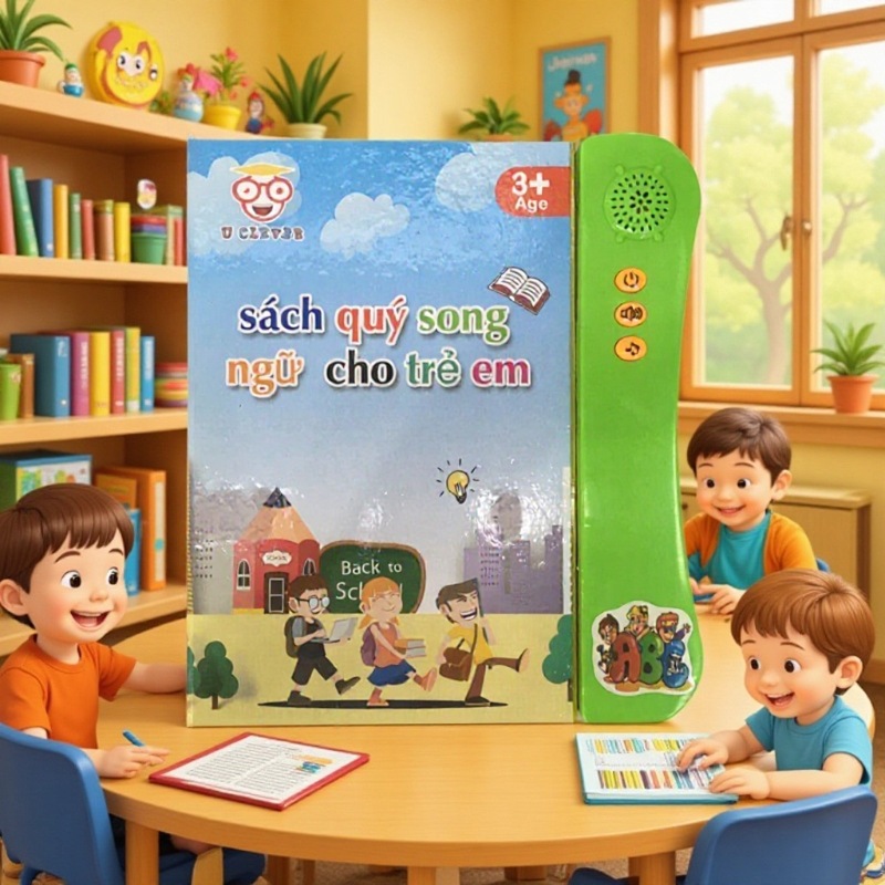 跨境越南文英文双语电子点读书 儿童触摸点读板科教益智玩具