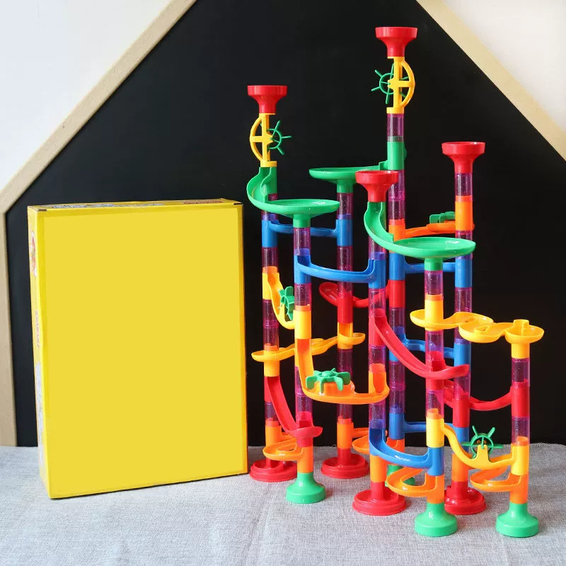 Строительные блоки-слайды для малышей, постоянно меняющиеся шарики для детей, трехмерные игрушки-треки для мраморных башен для мальчиков.
