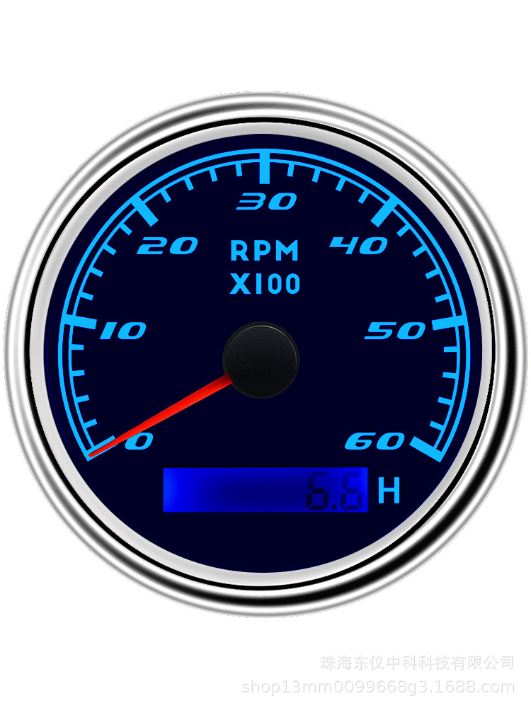 Cross-Border Hot-Selling 85mm Tachometer with Colorful Backlight for Generator Sets, Engines, and Engineering Vehicles, Colorful Lighting Effect Instrument
