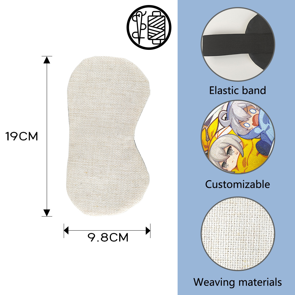 Fabricantes directos lotes de transferencia térmica material textil en blanco material de blindaje de ojos personalidad material en blanco mayorista