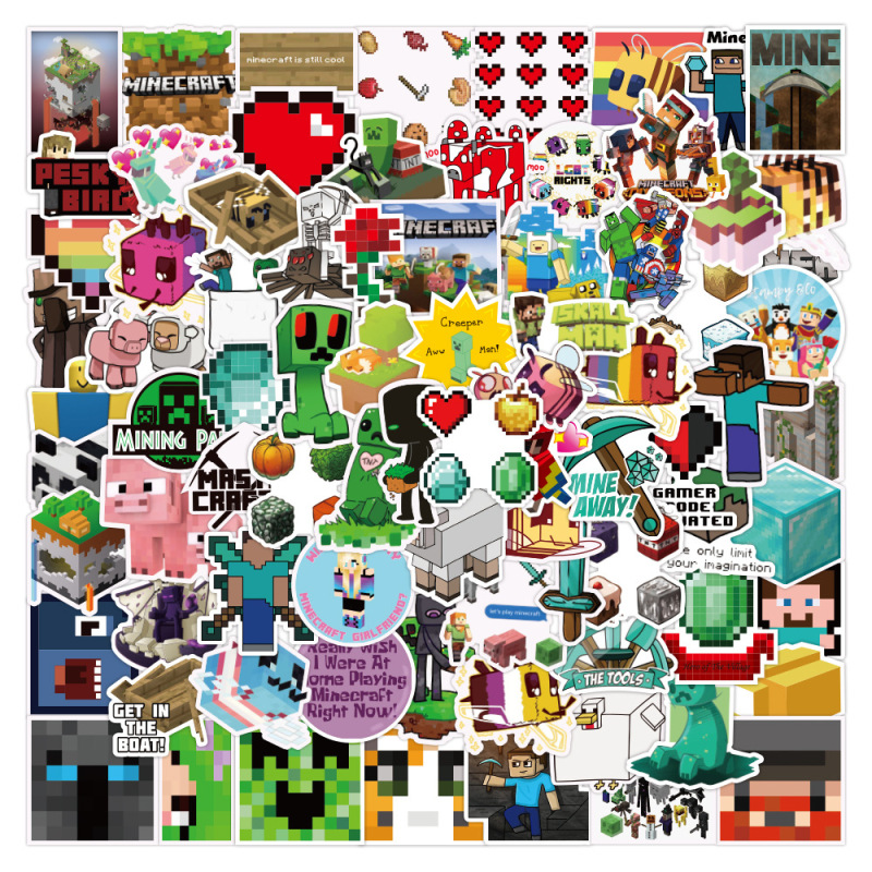 100 cross-border my world game stickers luggage cup helmet personalized waterproof decorative stickers wholesale