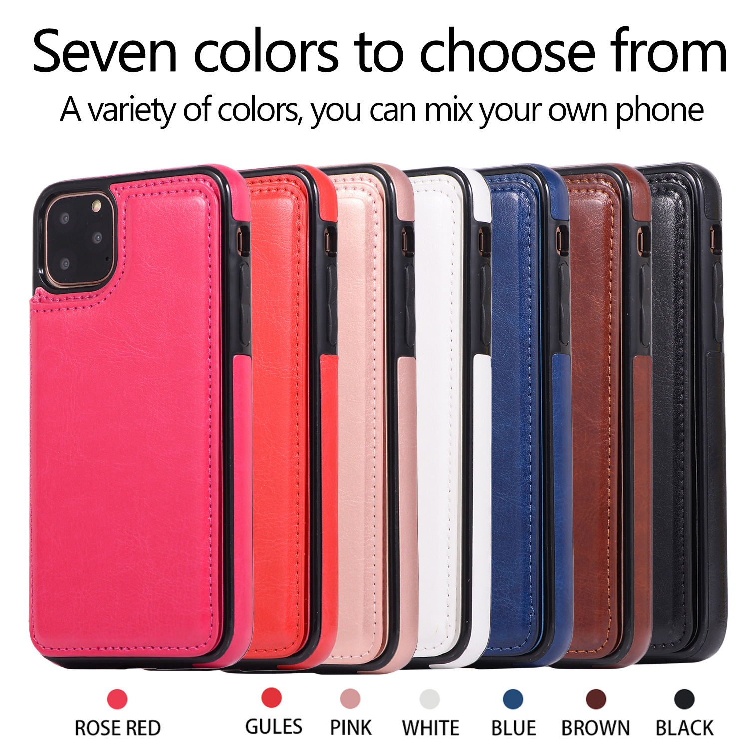 For iPhone14 15 Mobile Phone Leather Case  13 Pro Crazy Horse Pattern Protective Case Samsung A55 Mobile Phone Case_voghion.com
